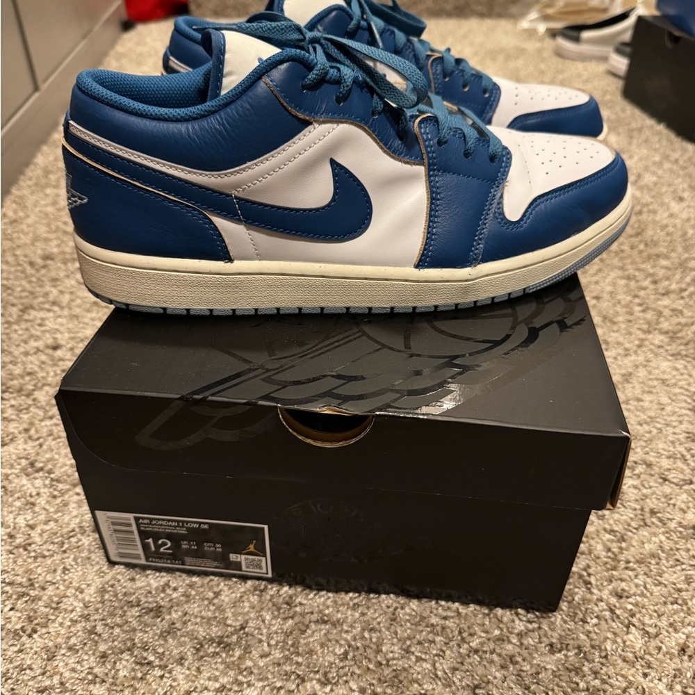 Jordan Men's Athletic Shoes in Blue and White